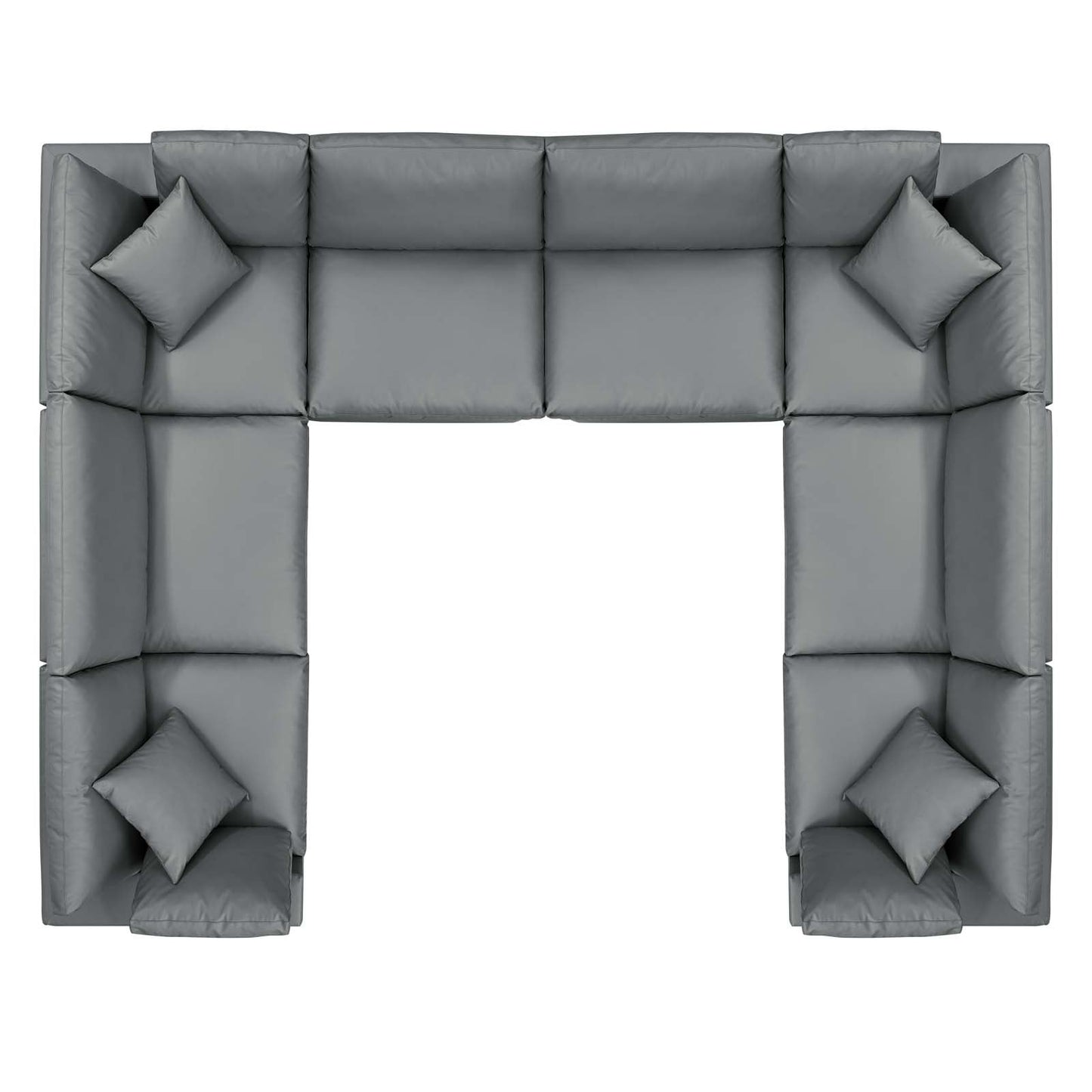 Commix 8-Piece Down Filled Overstuffed Vegan Leather Sectional Sofa by Modway