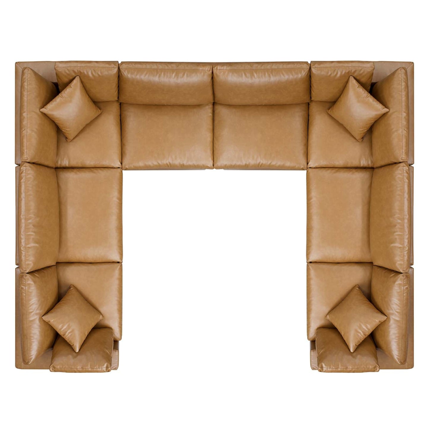 Commix 8-Piece Down Filled Overstuffed Vegan Leather Sectional Sofa by Modway