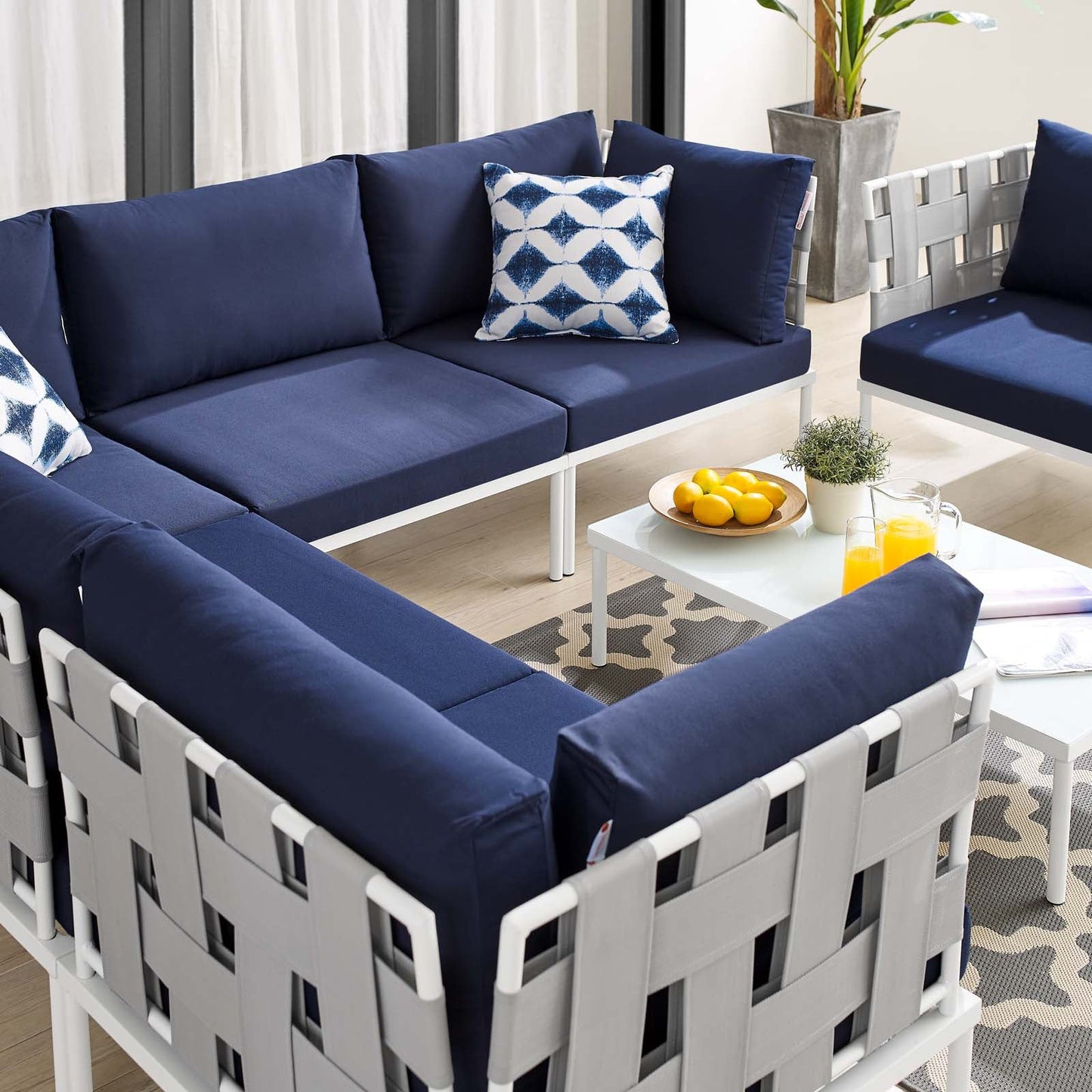 Harmony 7-Piece Sunbrella¨ Outdoor Patio Aluminum Sectional Sofa Set by Modway
