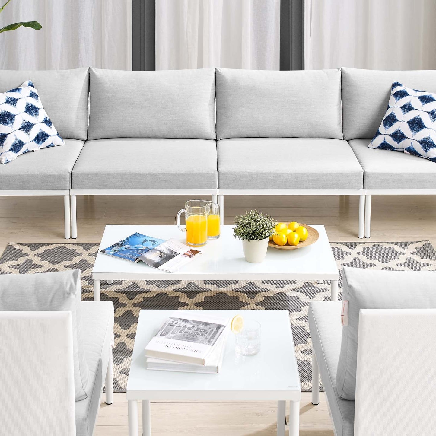 Harmony 8-Piece Sunbrella¨ Outdoor Patio Aluminum Sectional Sofa Set by Modway