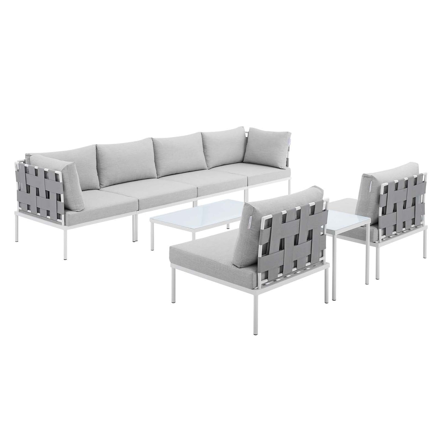 Harmony 8-Piece Sunbrella¨ Outdoor Patio Aluminum Sectional Sofa Set by Modway