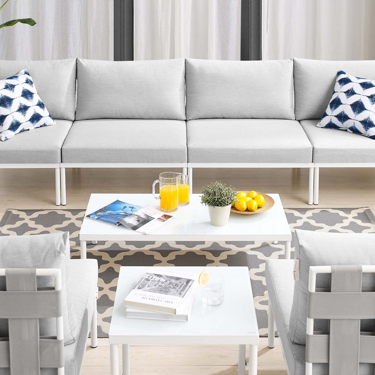Harmony 8-Piece Sunbrella¨ Outdoor Patio Aluminum Sectional Sofa Set by Modway