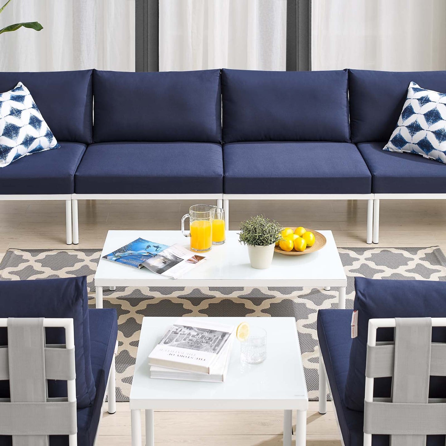 Harmony 8-Piece Sunbrella¨ Outdoor Patio Aluminum Sectional Sofa Set by Modway