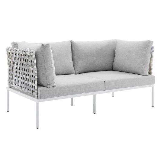 Harmony 8-Piece Sunbrella¨ Basket Weave Outdoor Patio Aluminum Seating Set by Modway