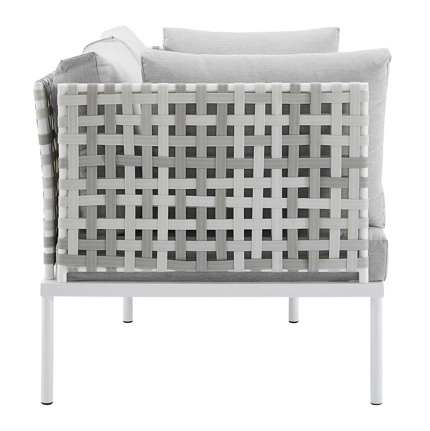 Harmony 8-Piece Sunbrella¨ Basket Weave Outdoor Patio Aluminum Seating Set by Modway