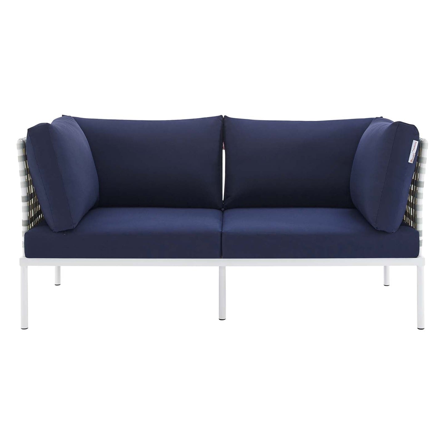 Harmony Sunbrella¨ Basket Weave Outdoor Patio Aluminum Loveseat by Modway