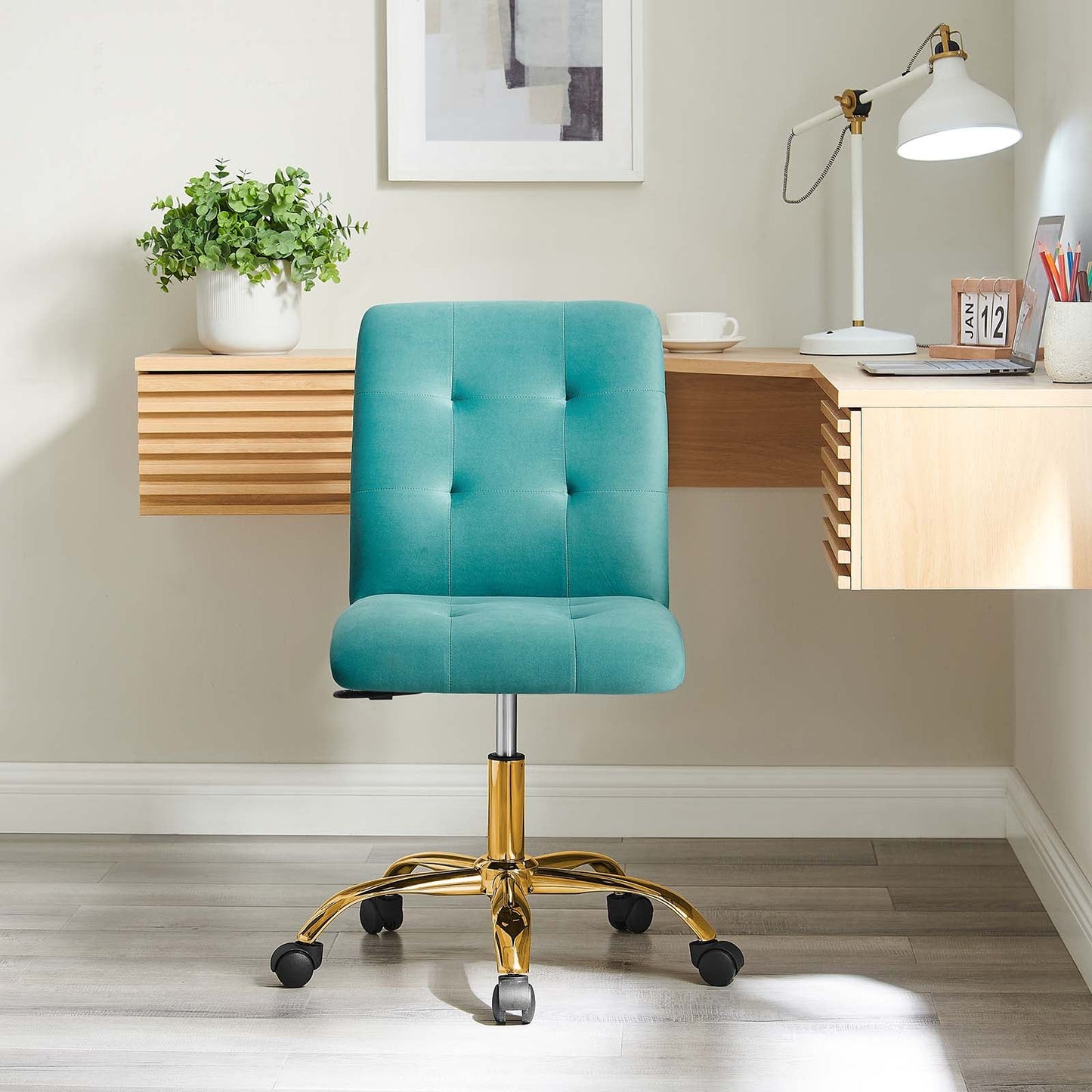 Prim Armless Performance Velvet Office Chair by Modway