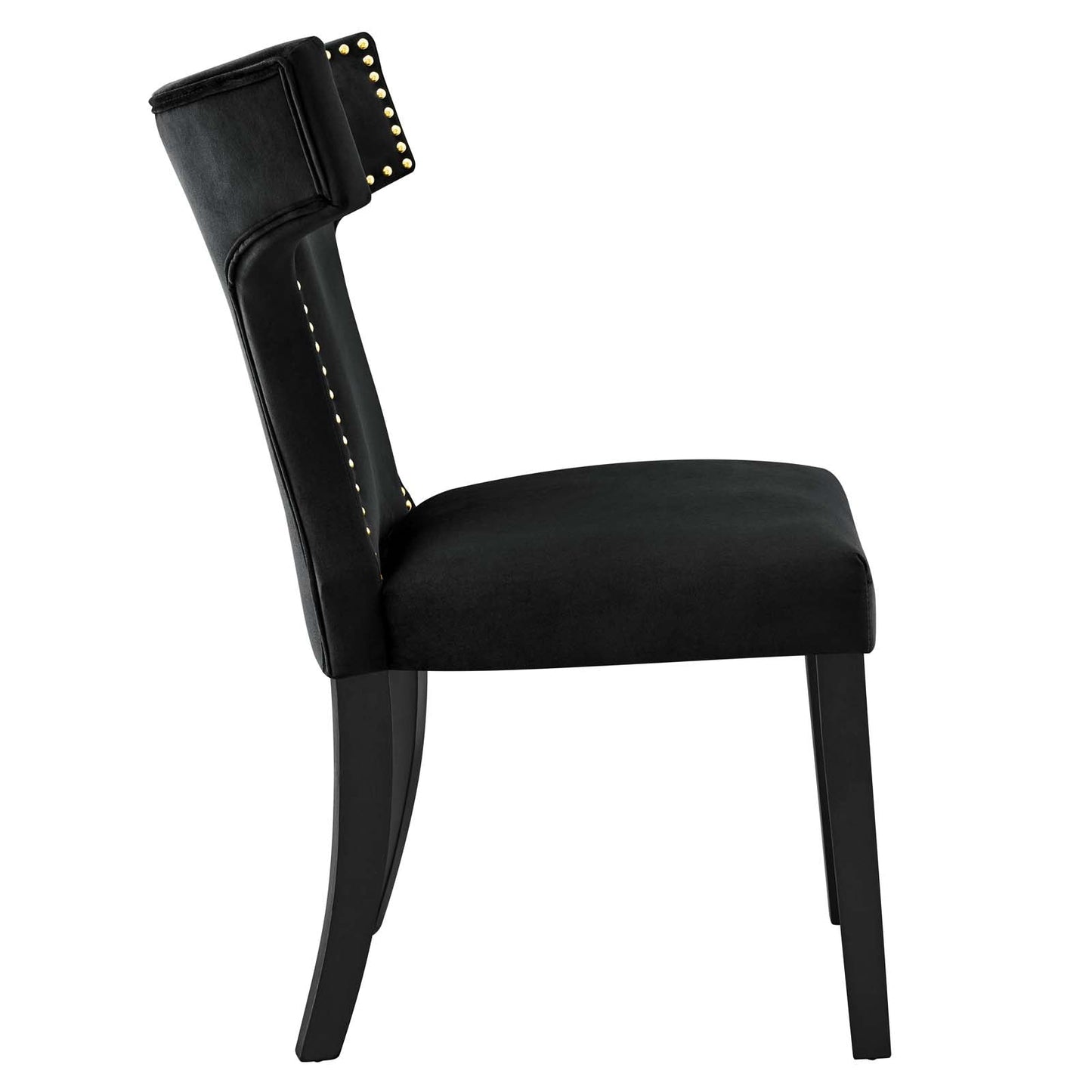 Curve Performance Velvet Dining Chairs Set of 2 by Modway