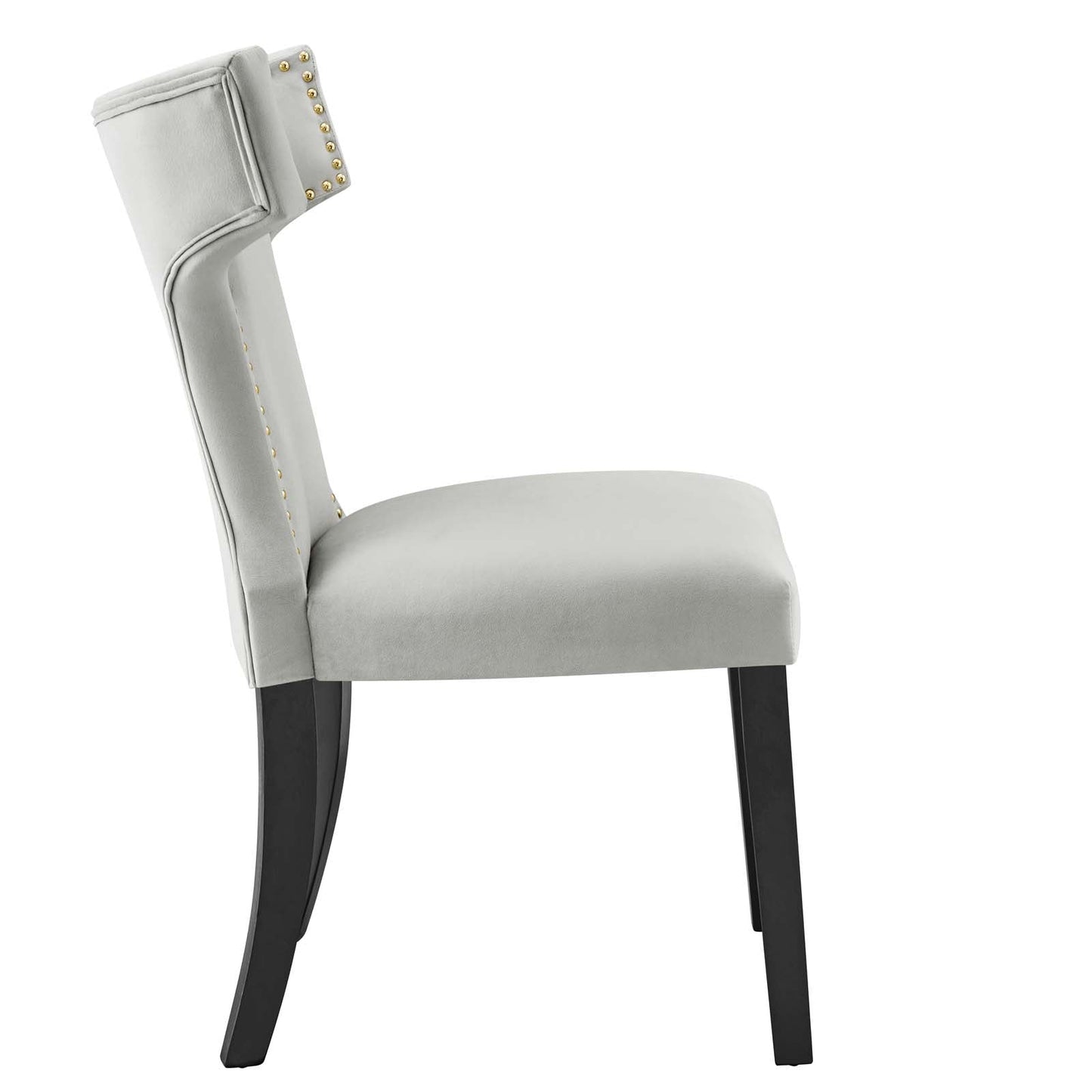 Curve Performance Velvet Dining Chairs Set of 2 by Modway