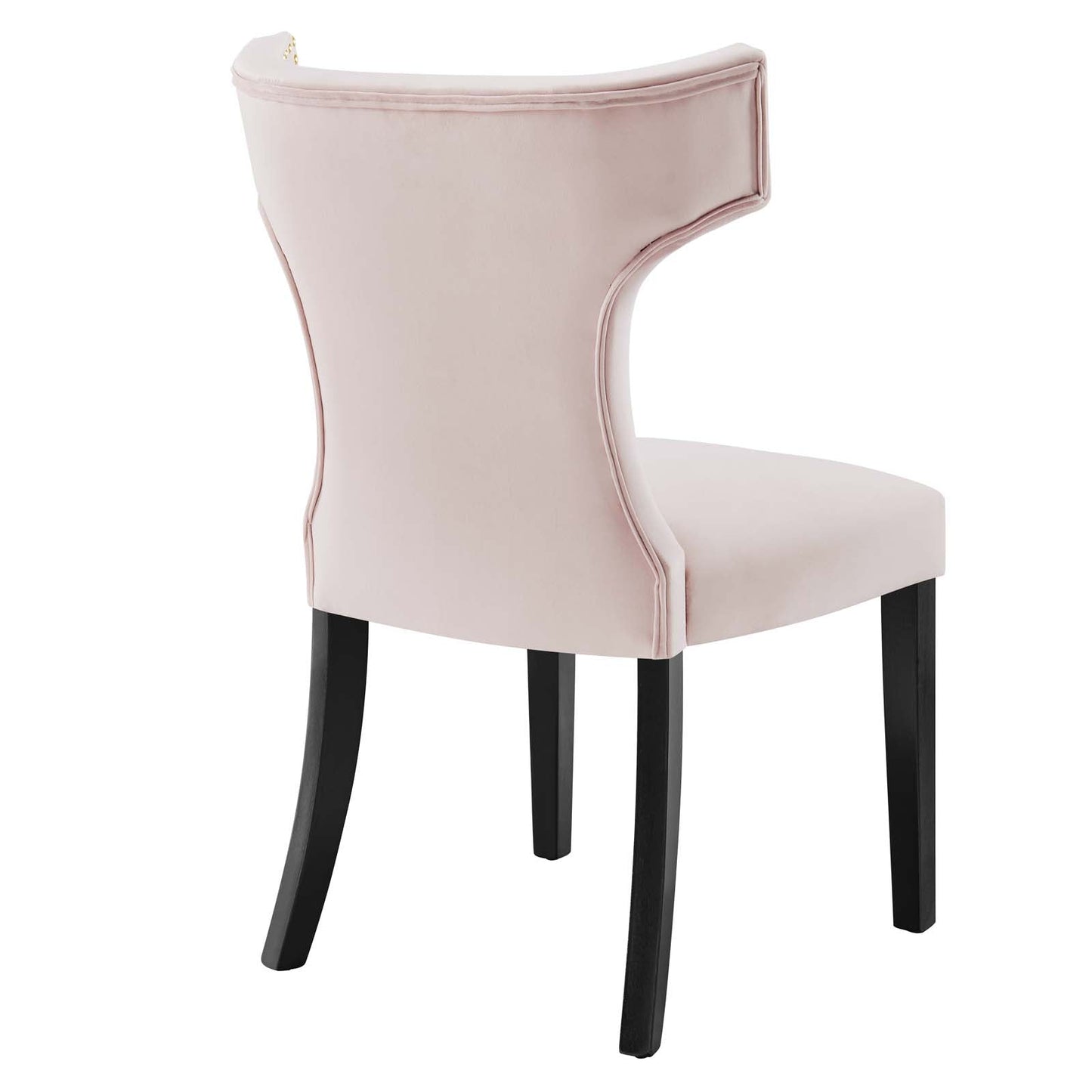 Curve Performance Velvet Dining Chairs Set of 2 by Modway