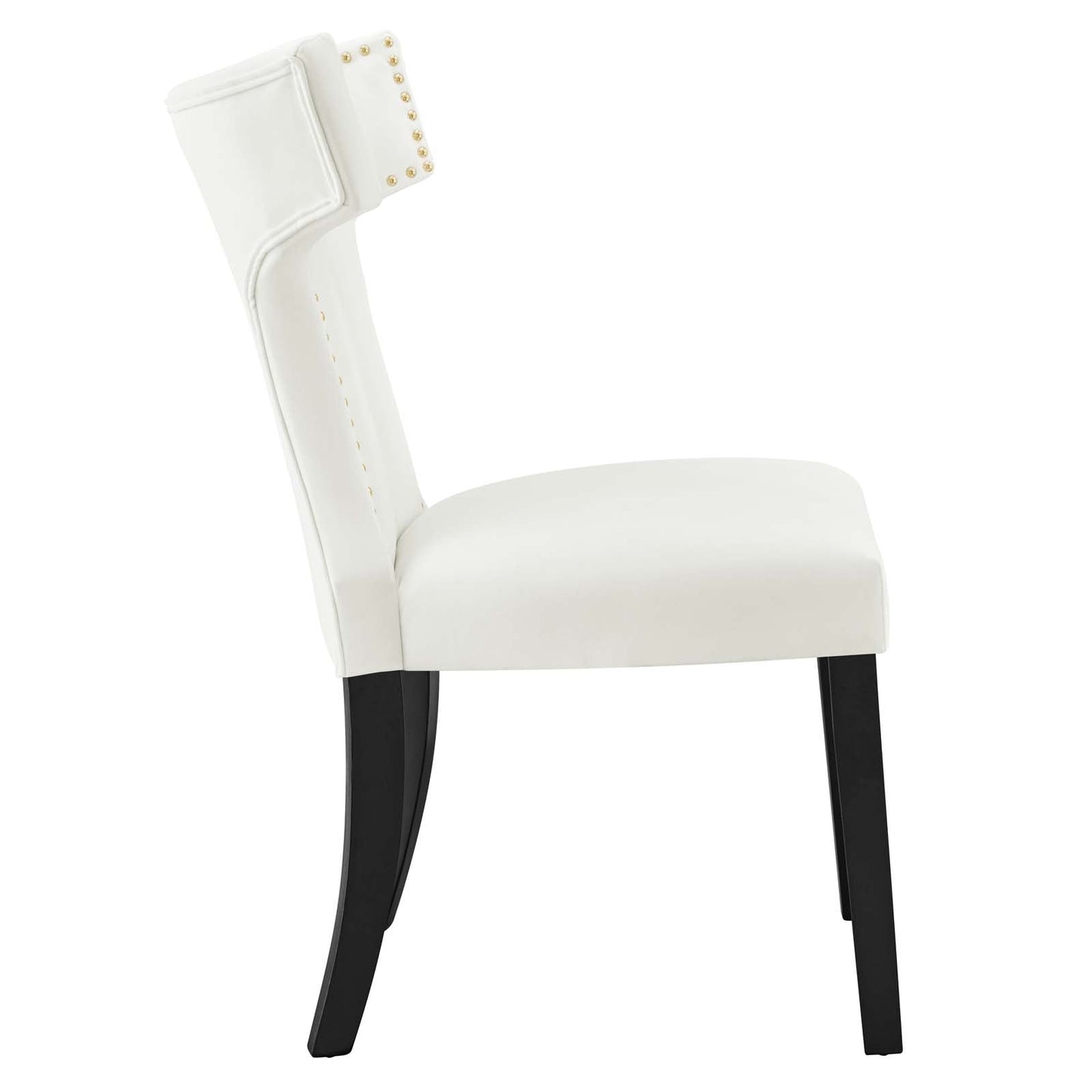 Curve Performance Velvet Dining Chairs Set of 2 by Modway