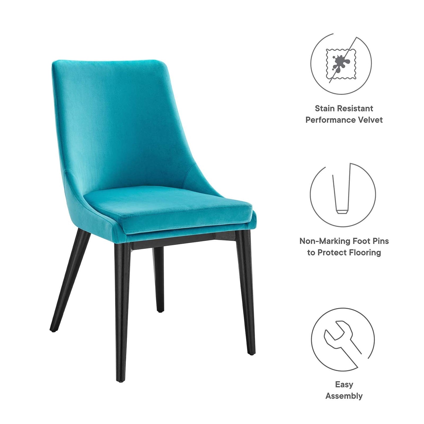 Viscount Performance Velvet Dining Chair by Modway