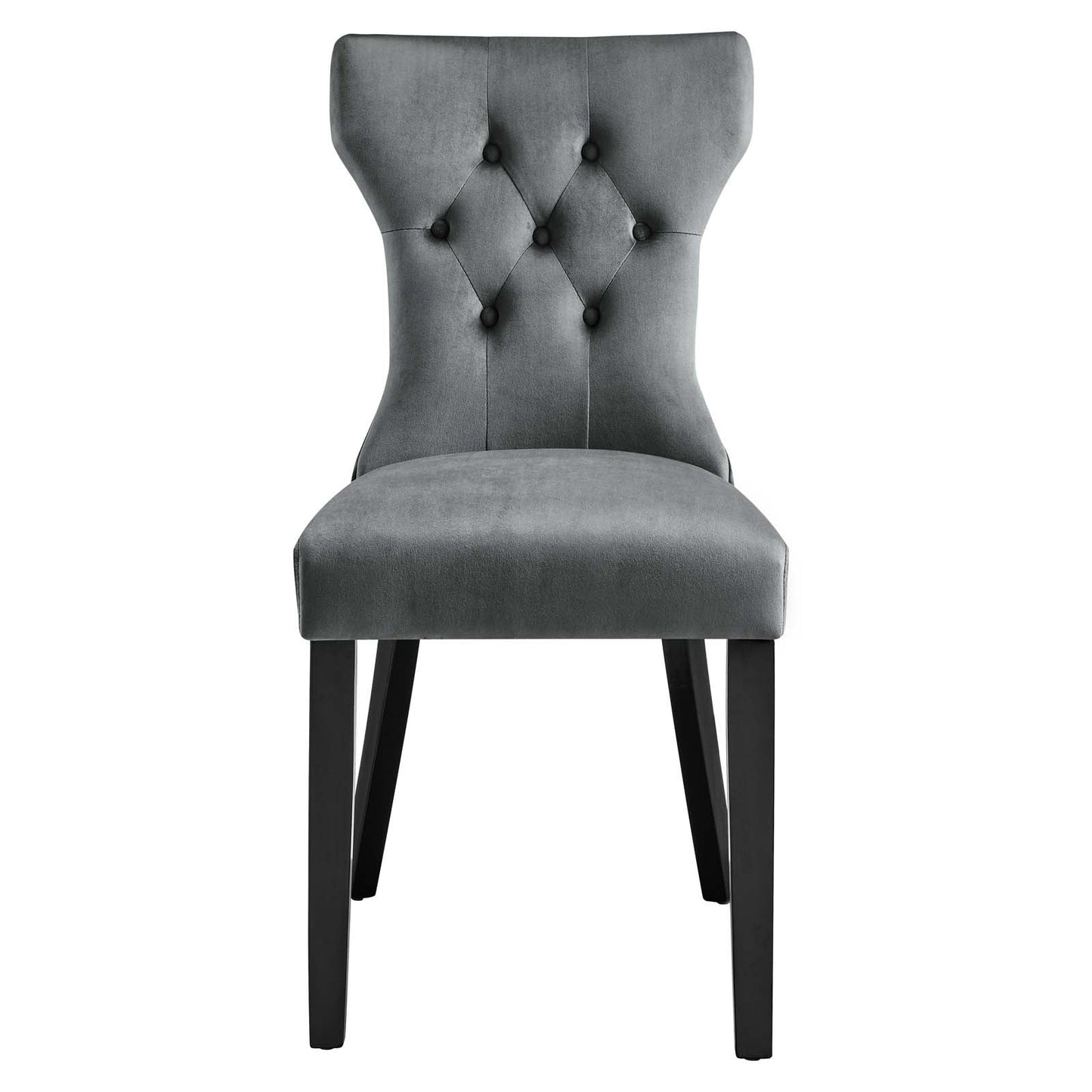 Silhouette Performance Velvet Dining Chairs Set of 2 by Modway