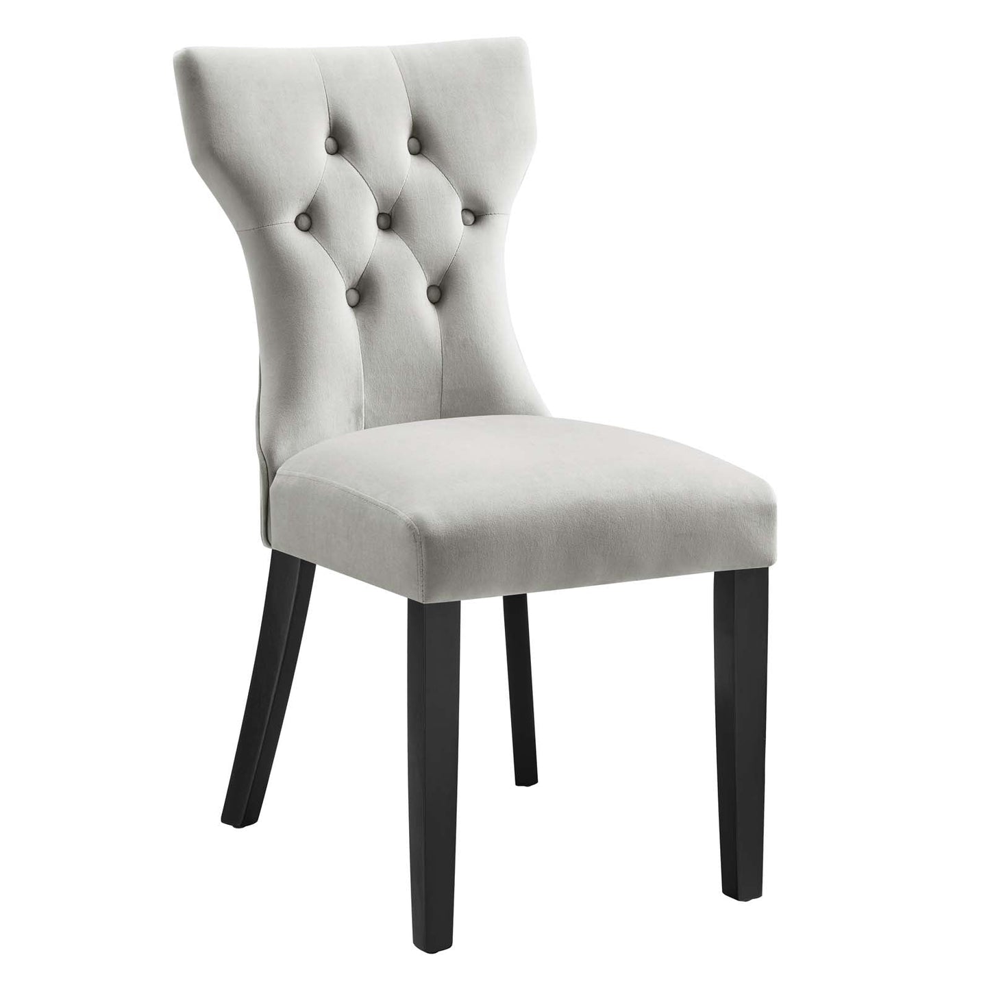 Silhouette Performance Velvet Dining Chairs Set of 2 by Modway
