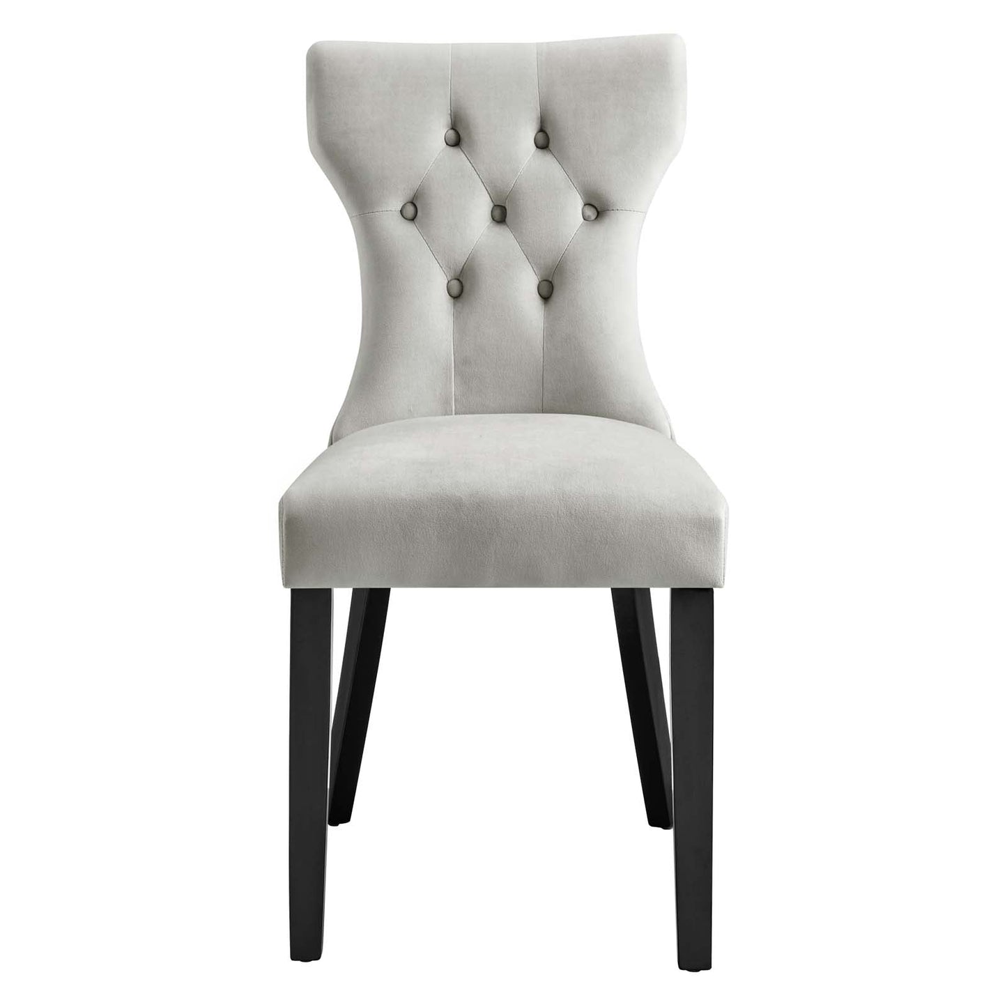 Silhouette Performance Velvet Dining Chairs Set of 2 by Modway