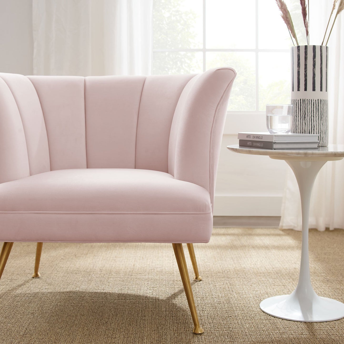 Veronica Channel Tufted Performance Velvet Armchair by Modway