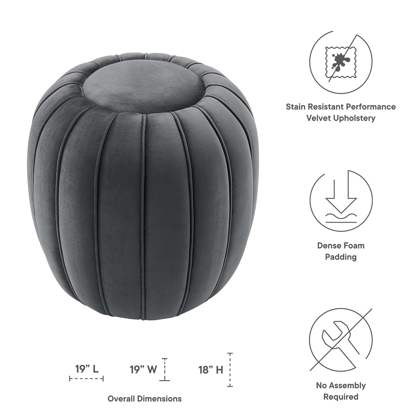 Celebrate Channel Tufted Performance Velvet Ottoman by Modway
