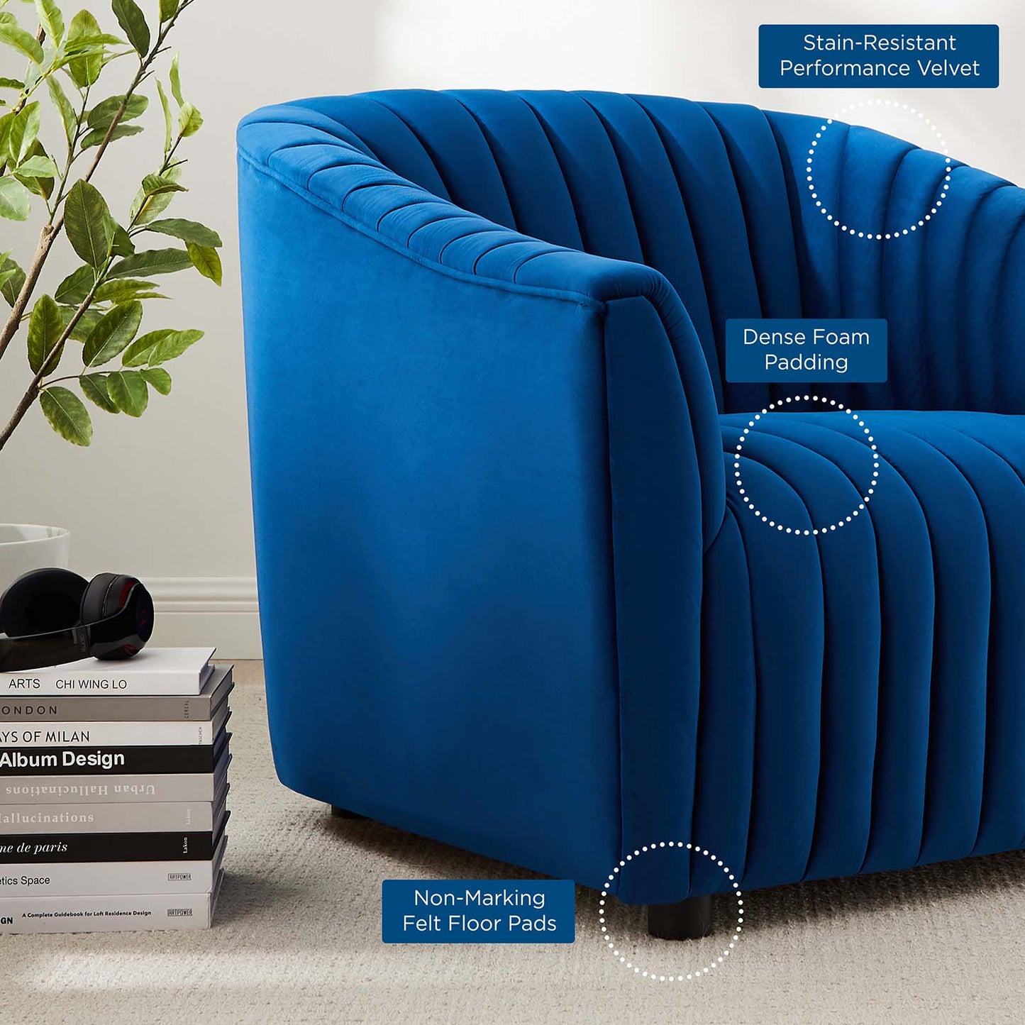 Announce Performance Velvet Channel Tufted Armchair by Modway