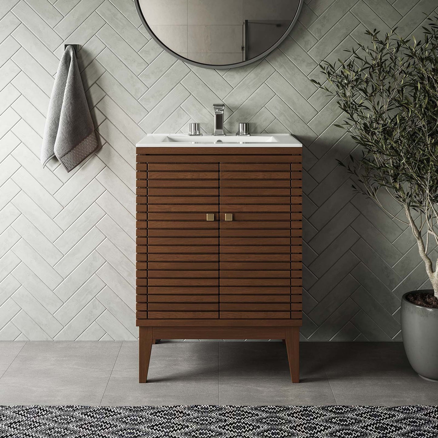 Ledger 24" Wood Bathroom Vanity Cabinet (Sink Basin Not Included) by Modway