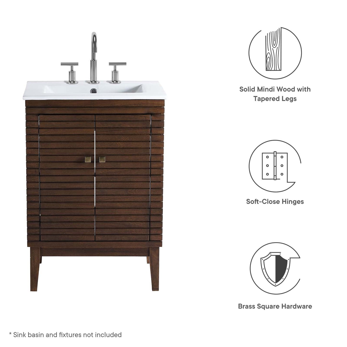 Ledger 24" Wood Bathroom Vanity Cabinet (Sink Basin Not Included) by Modway