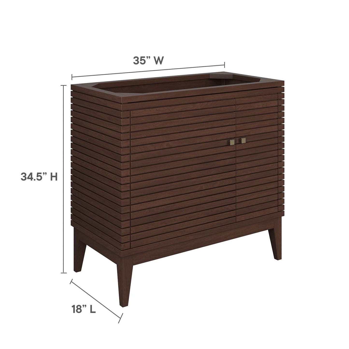 Ledger 36" Wood Bathroom Vanity Cabinet (Sink Basin Not Included) by Modway