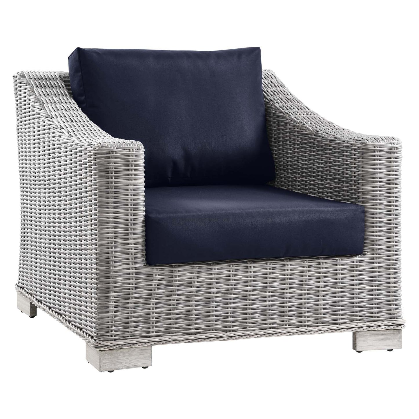 Conway Outdoor Patio 2-Piece Armchair and Ottoman Set