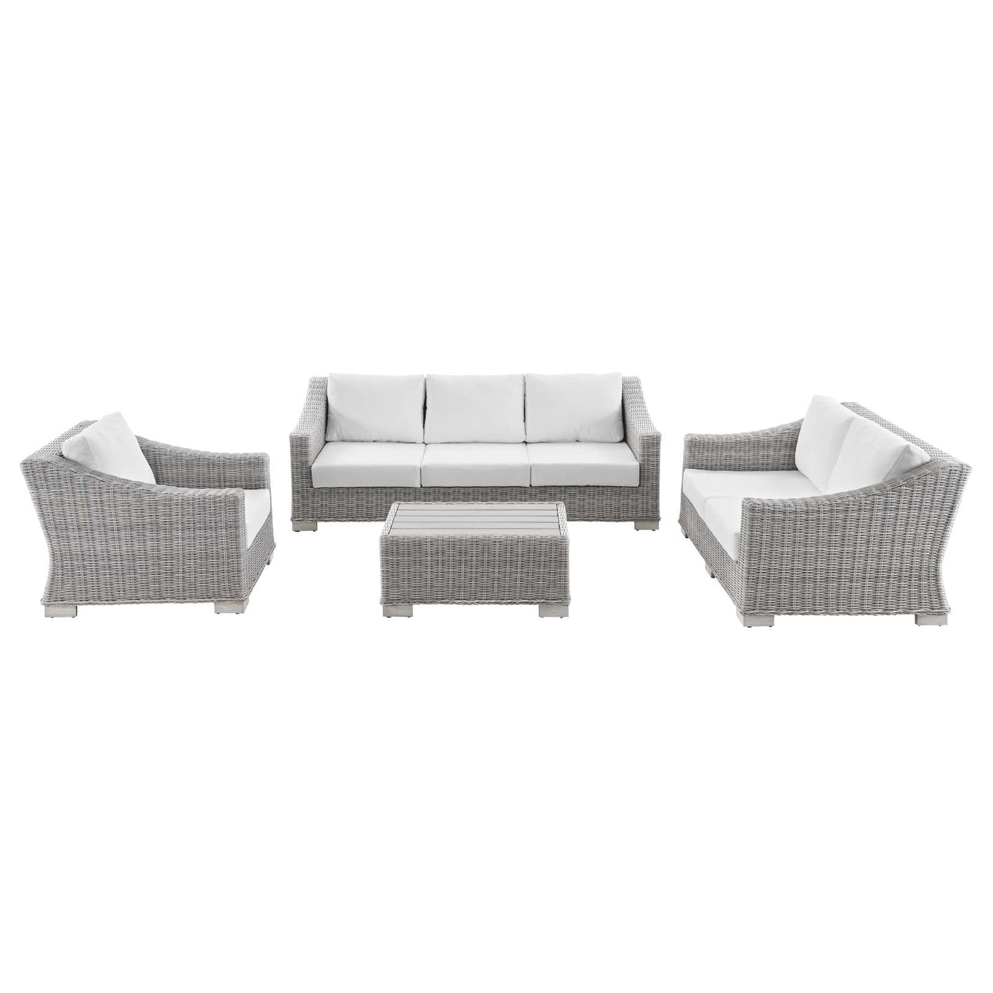Conway 4-Piece Outdoor Patio Wicker Rattan Furniture Set by Modway