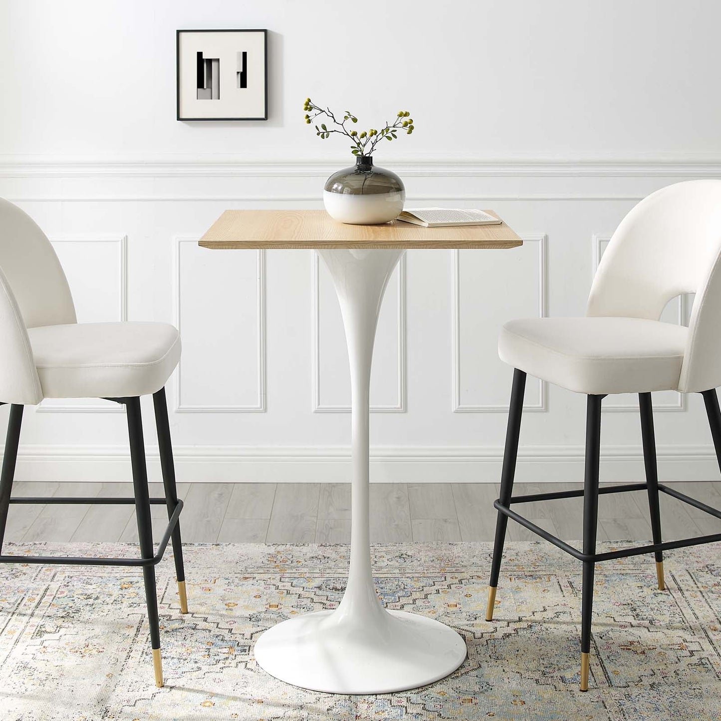 Lippa 28" Square Wood Bar Table by Modway