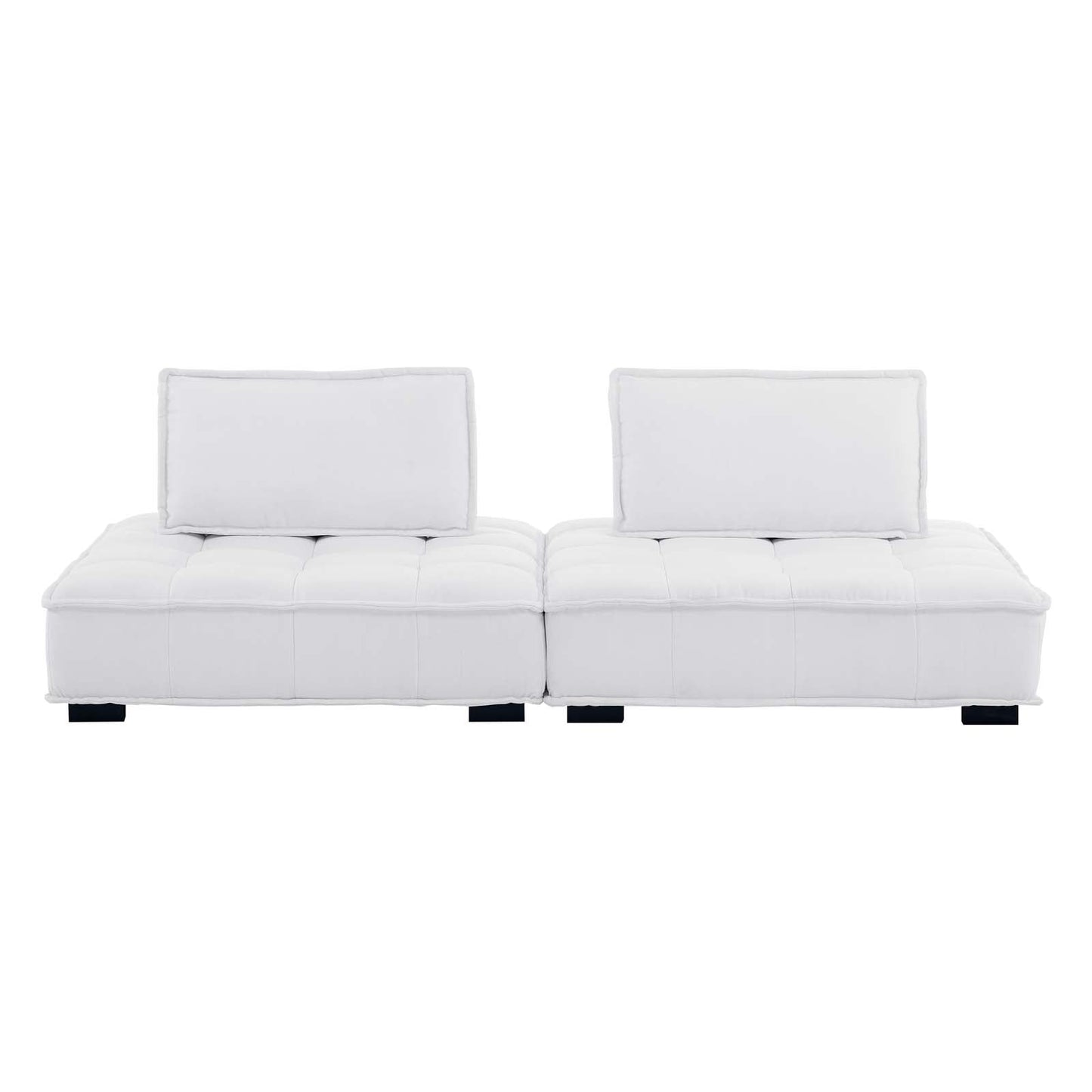 Saunter 2-Piece Tufted Fabric Fabric Loveseat in White