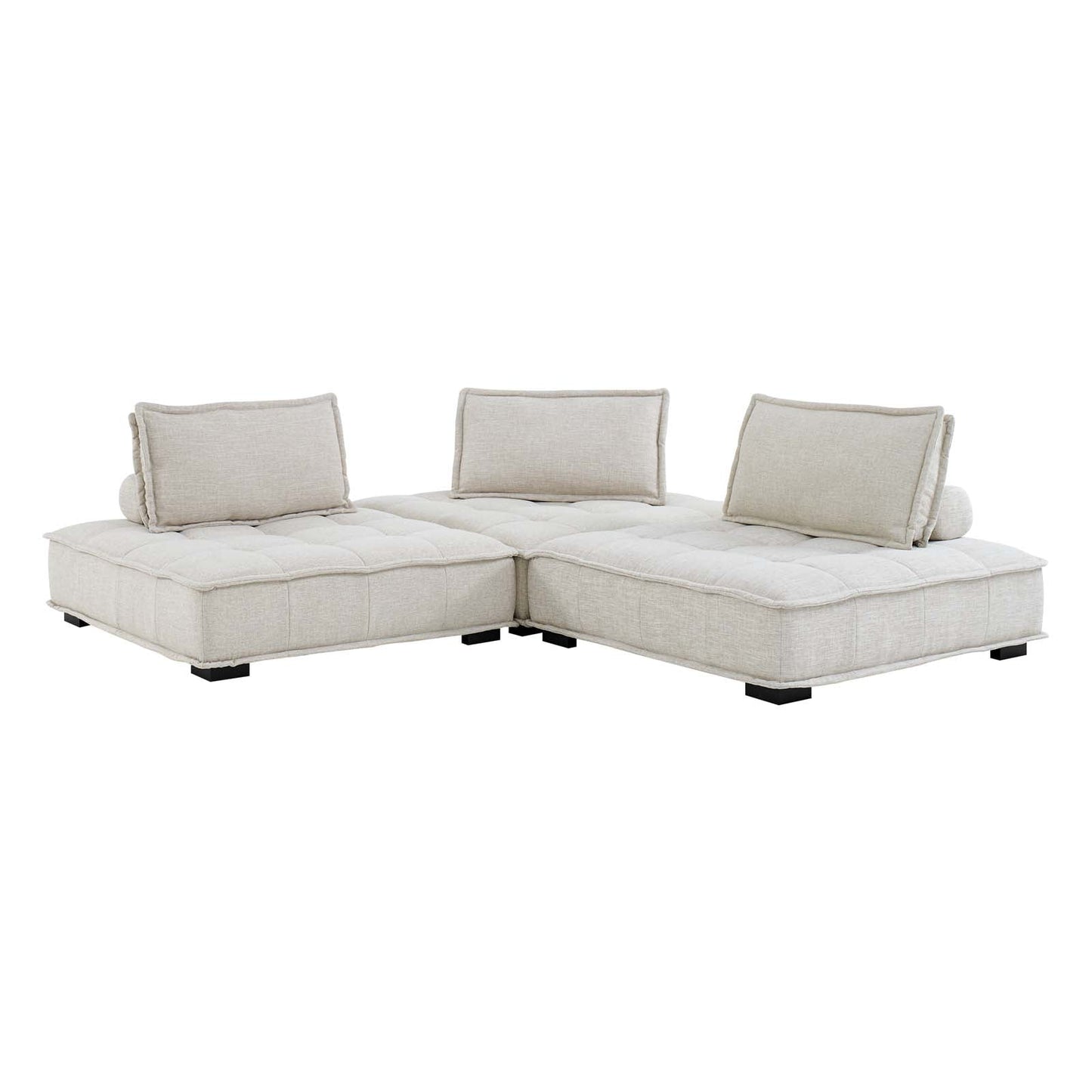 Saunter 3-Piece Tufted Fabric Fabric Sofa by Modway