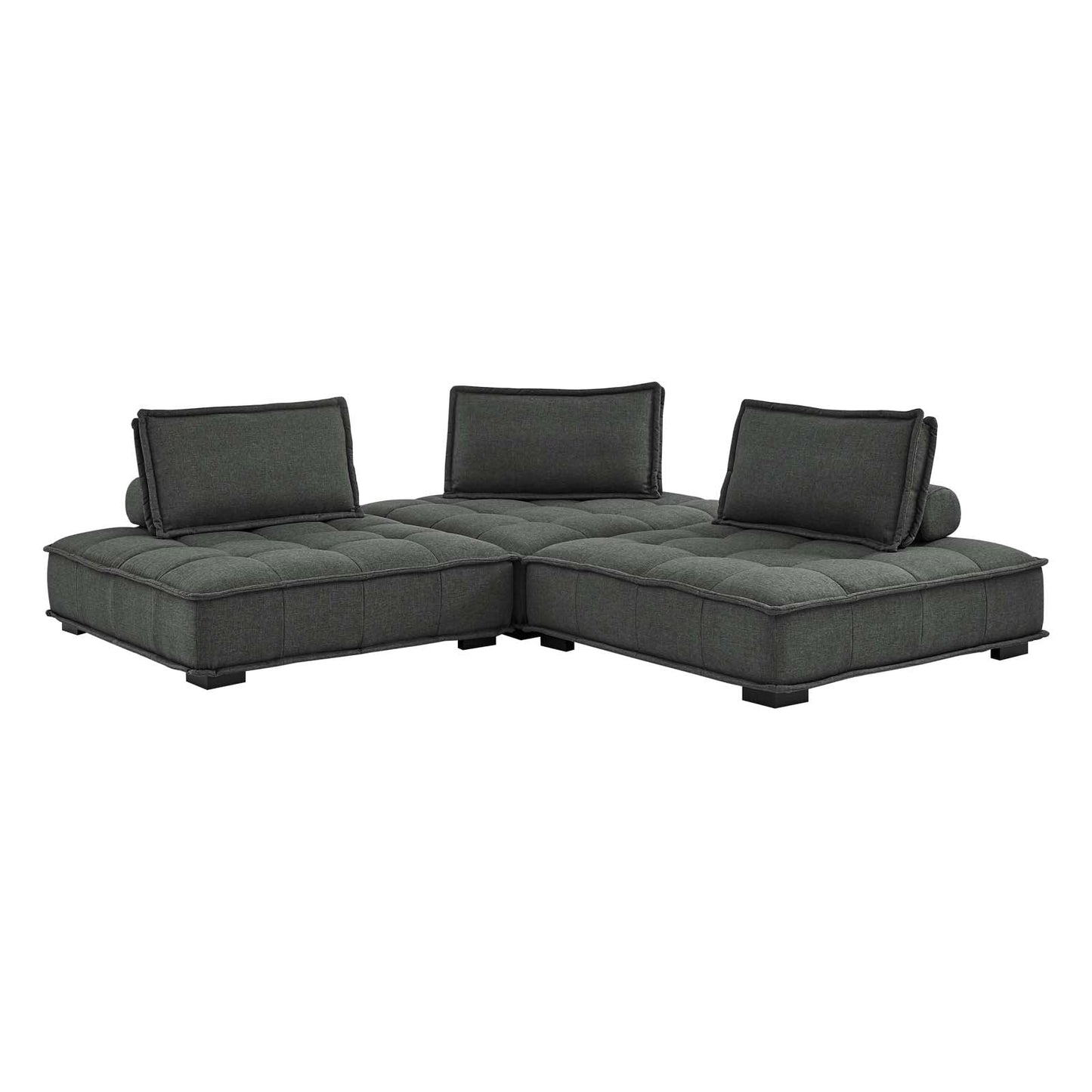 Saunter 3-Piece Tufted Fabric Fabric Sofa by Modway