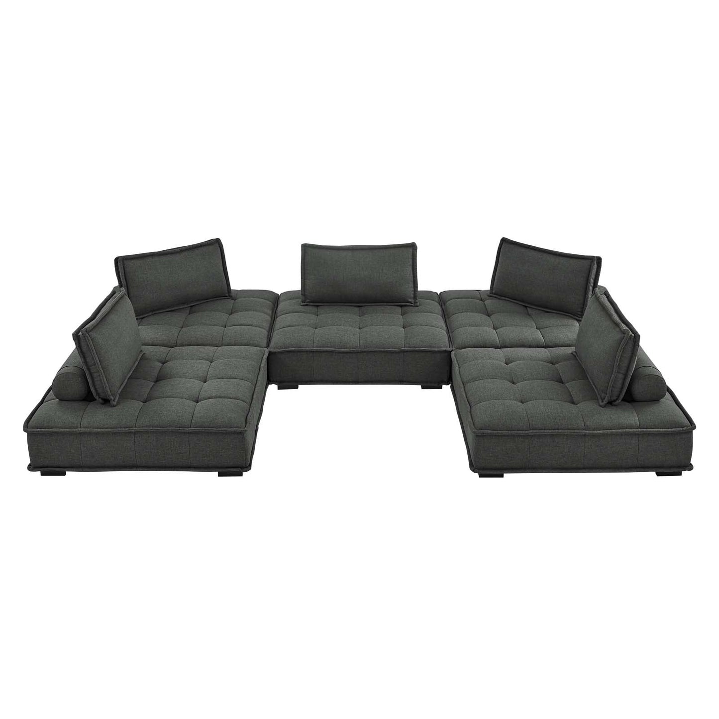Saunter 5-Piece Tufted Fabric Fabric Sectional Sofa by Modway