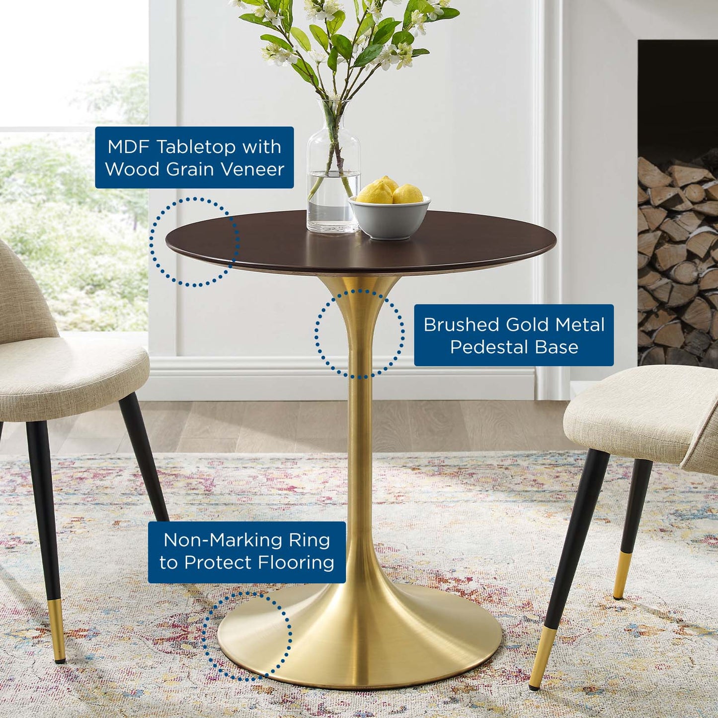 Lippa 28" Round Wood Dining Table by Modway