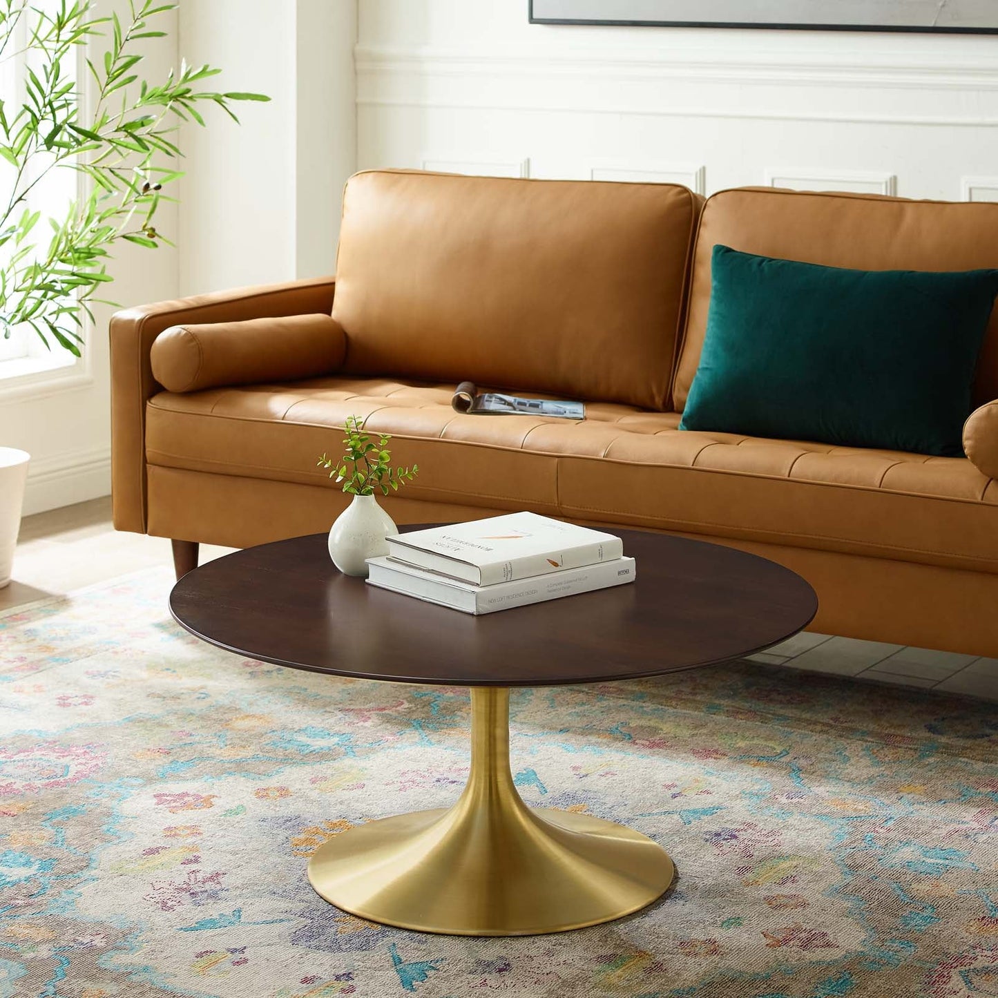 Lippa 36" Round Wood Coffee Table by Modway