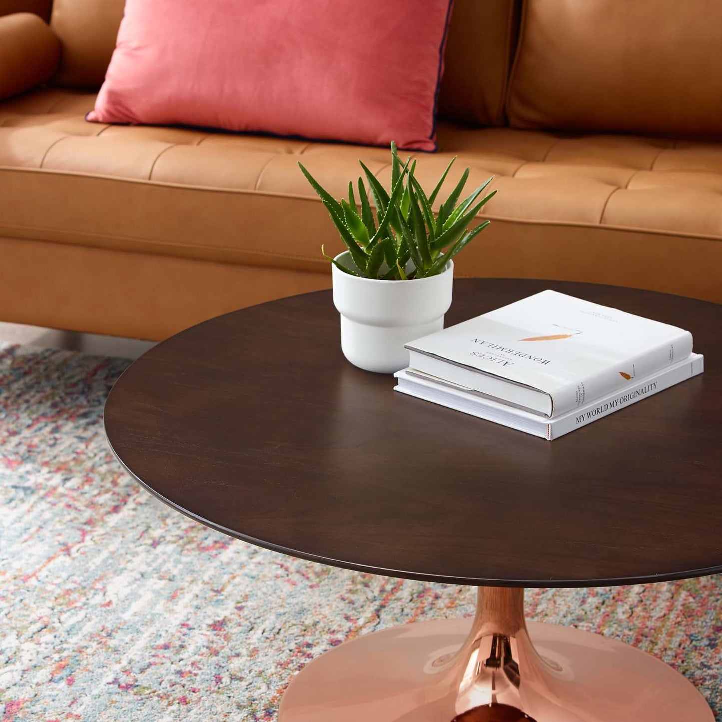 Lippa 36" Round Wood Coffee Table by Modway
