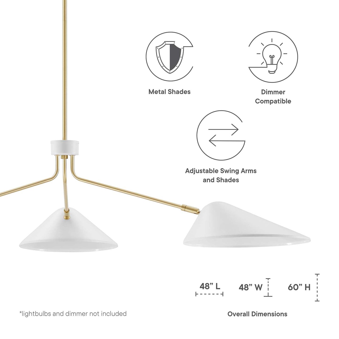 Journey 3-Light 14" Arm Pendant by Modway