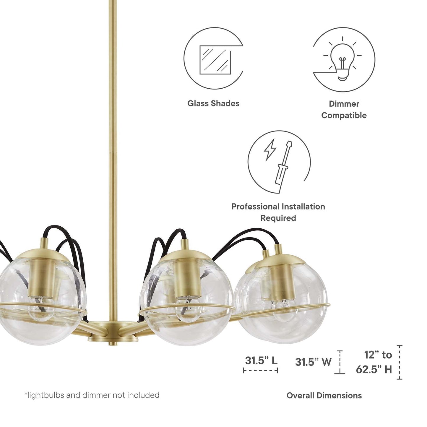 Hanna 8-Light Chandelier by Modway