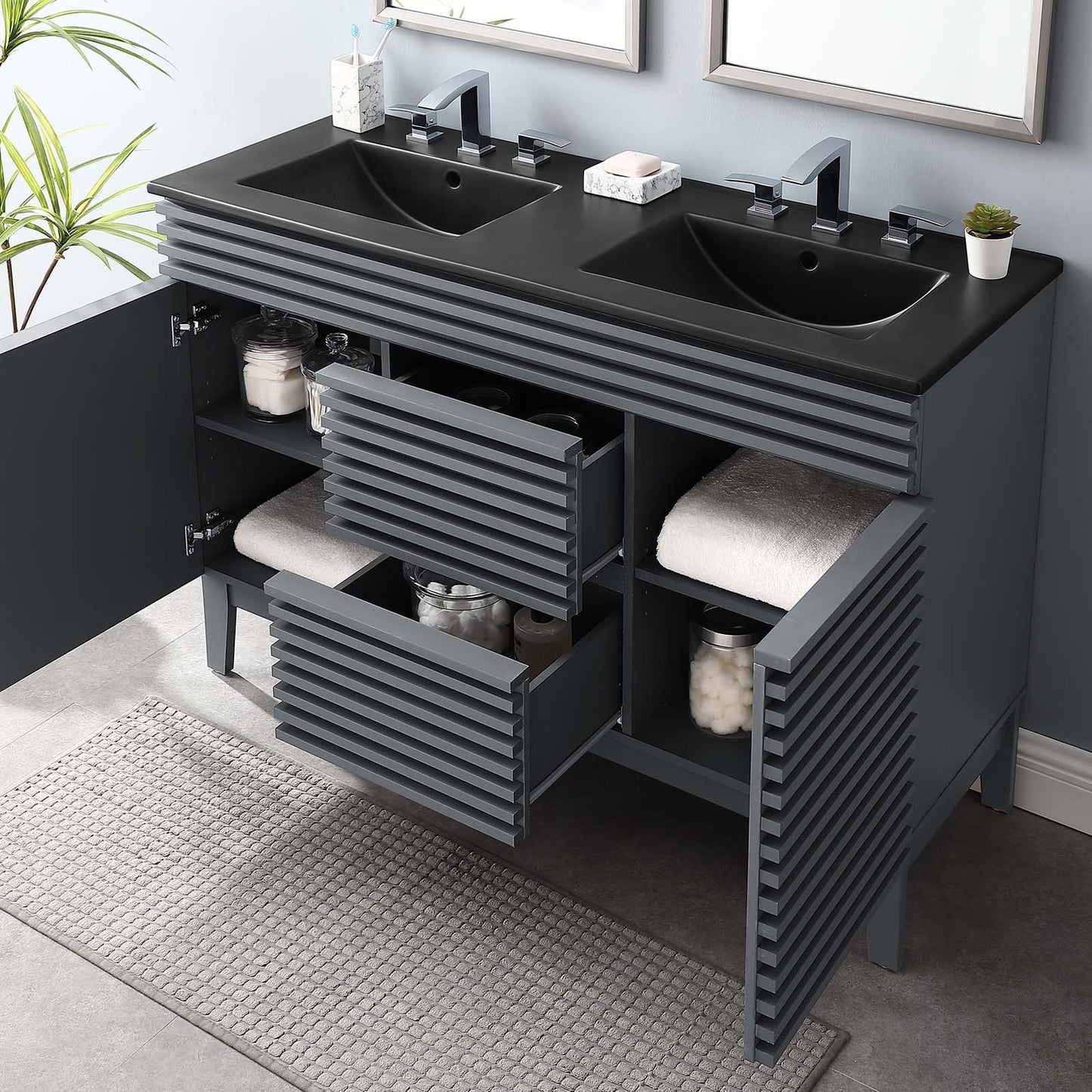 Render 48" Double Sink Bathroom Vanity by Modway