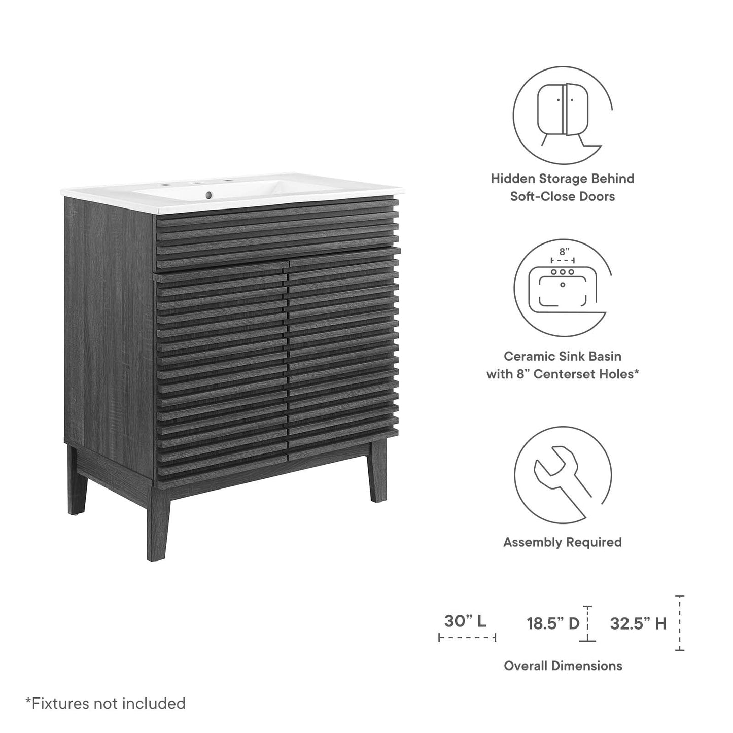 Render 30" Bathroom Vanity Cabinet by Modway