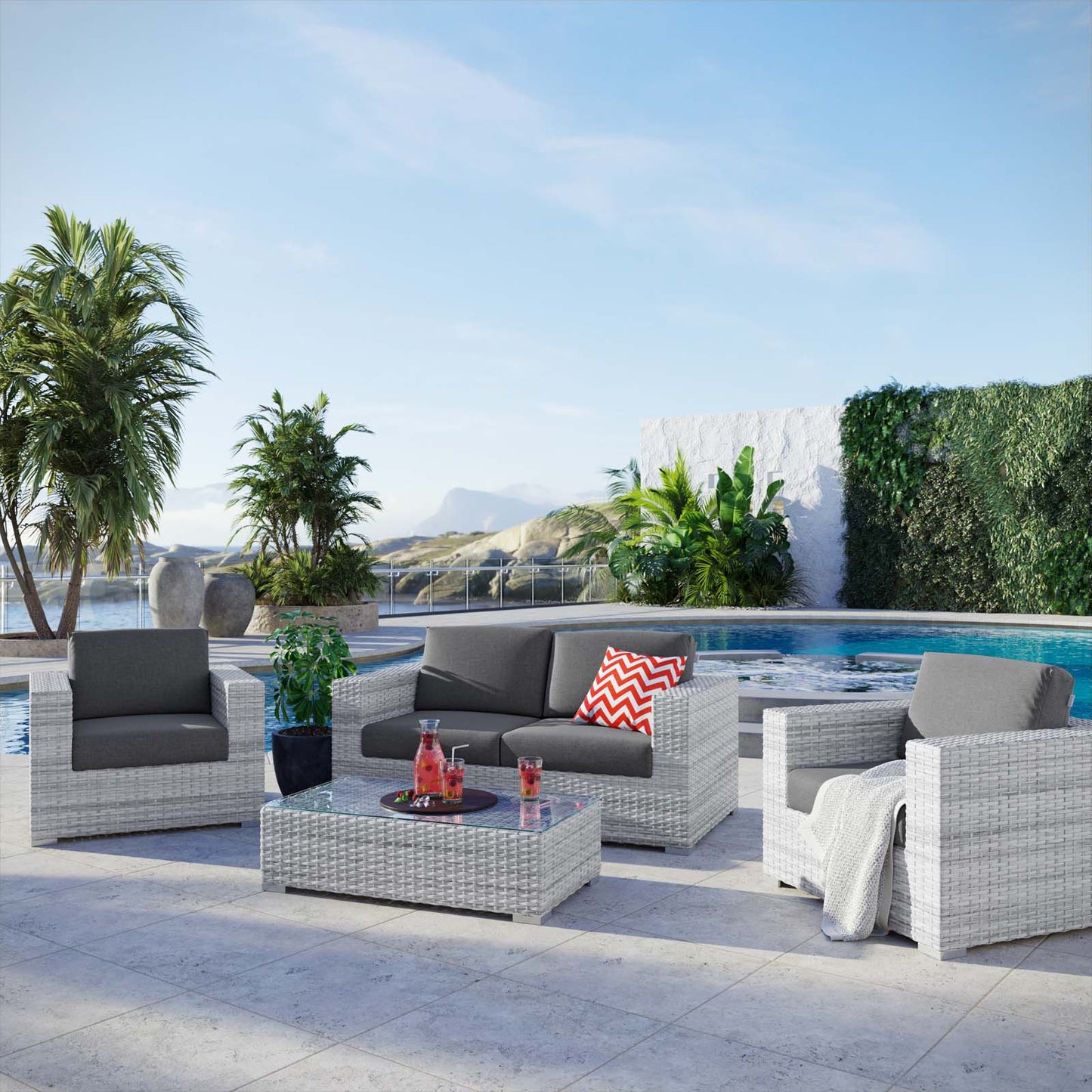Convene 4-Piece Outdoor Patio Set by Modway