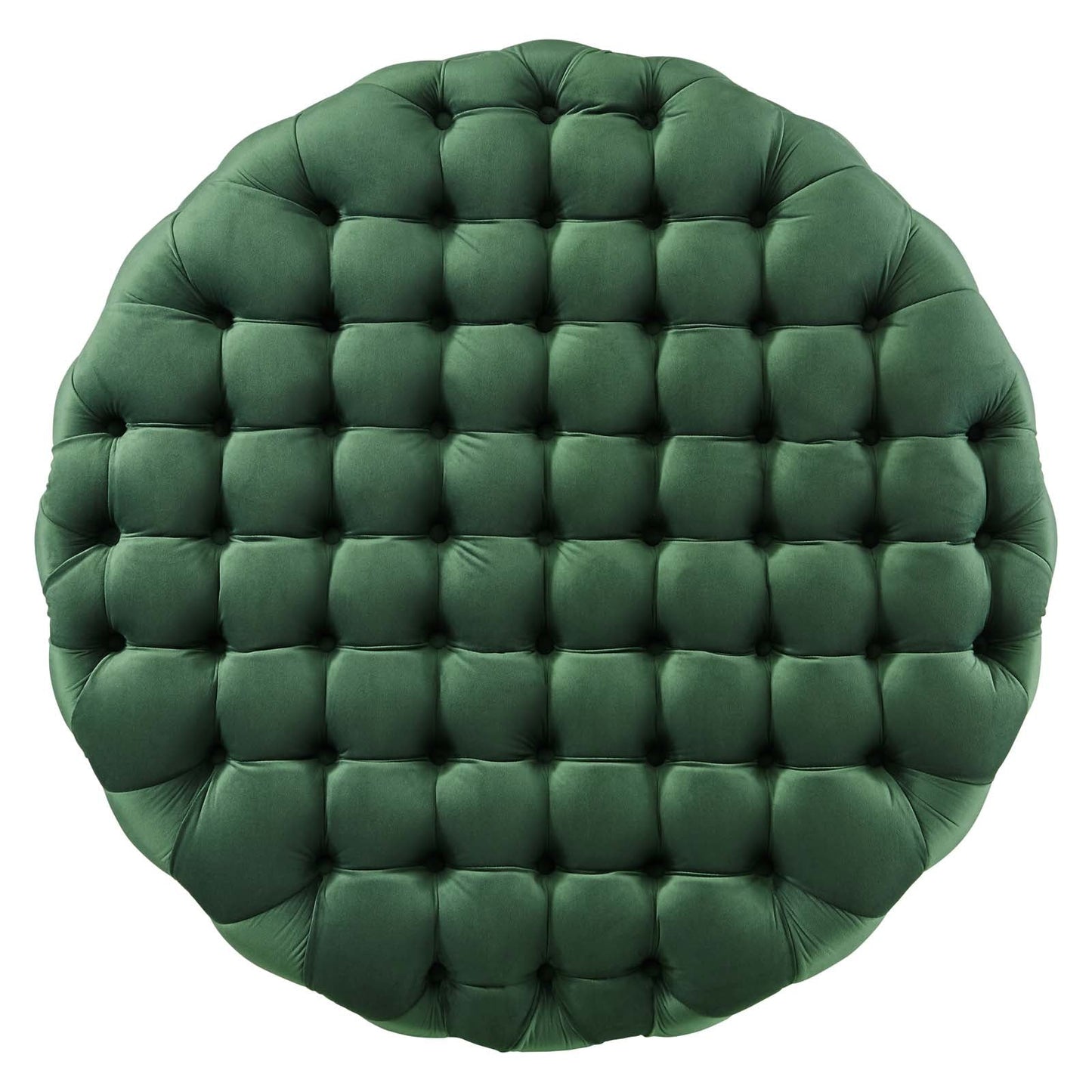 Amour Tufted Button Large Round Performance Velvet Ottoman by Modway
