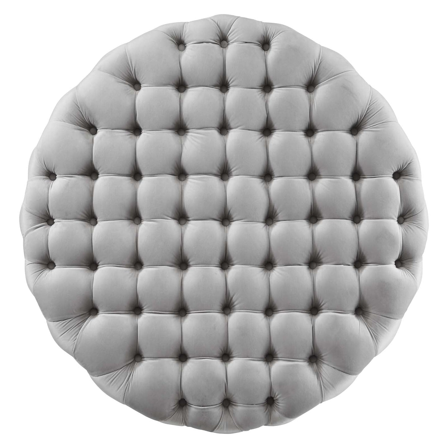 Amour Tufted Button Large Round Performance Velvet Ottoman by Modway