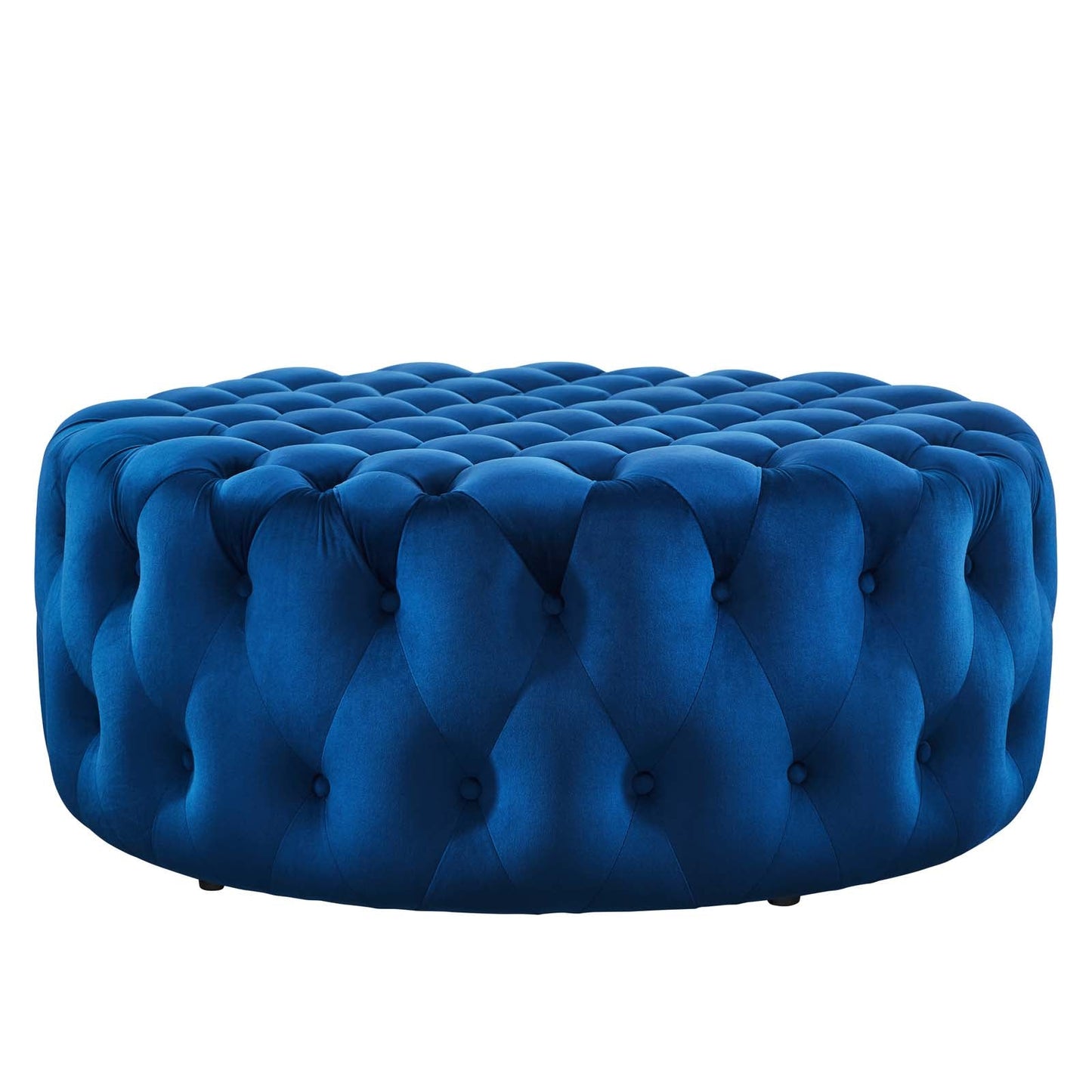 Amour Tufted Button Large Round Performance Velvet Ottoman by Modway