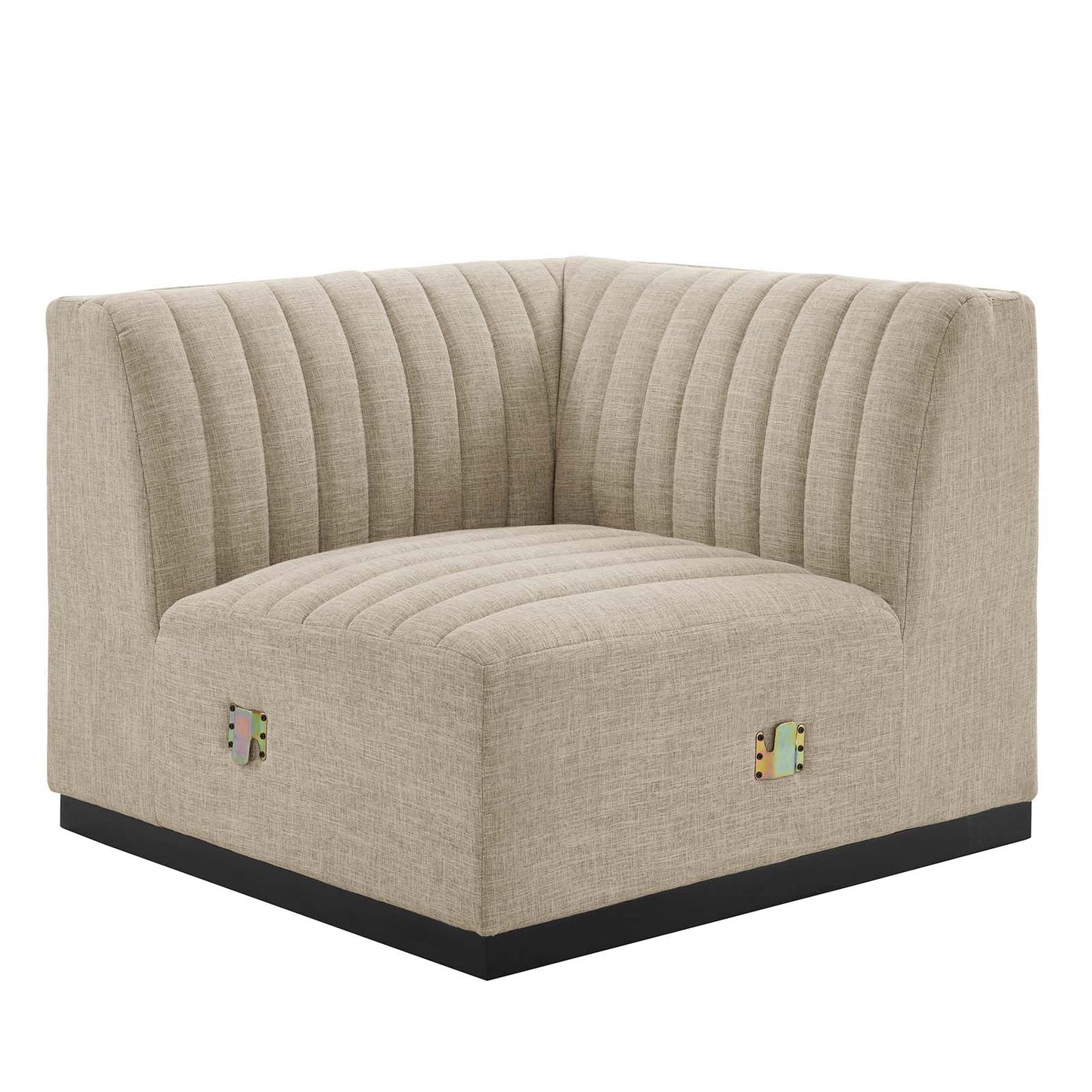 Conjure Channel Tufted Upholstered Fabric Left Corner Chair by Modway