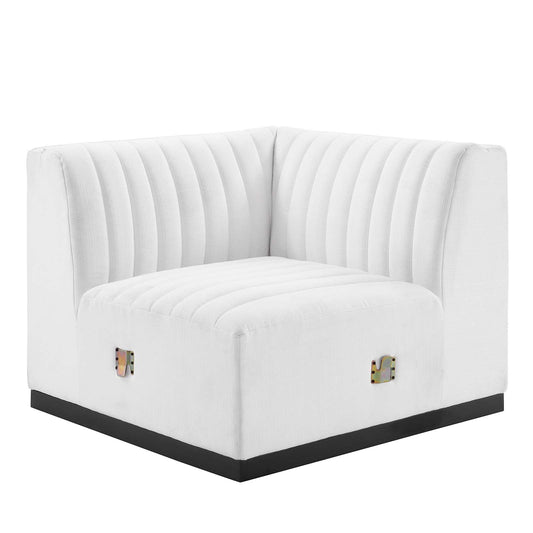 Conjure Channel Tufted Upholstered Fabric Left Corner Chair by Modway