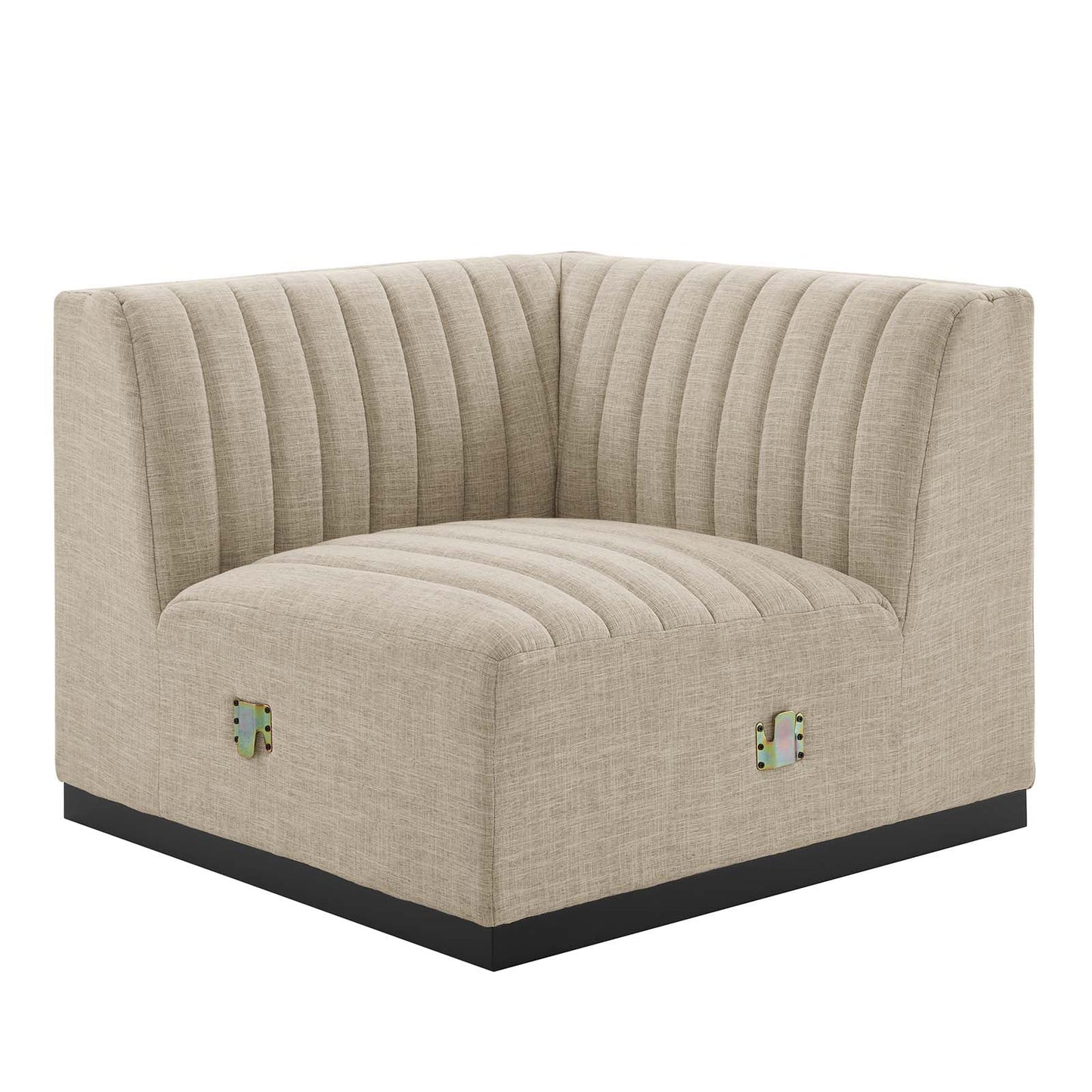 Conjure Channel Tufted Upholstered Fabric Right Corner Chair by Modway