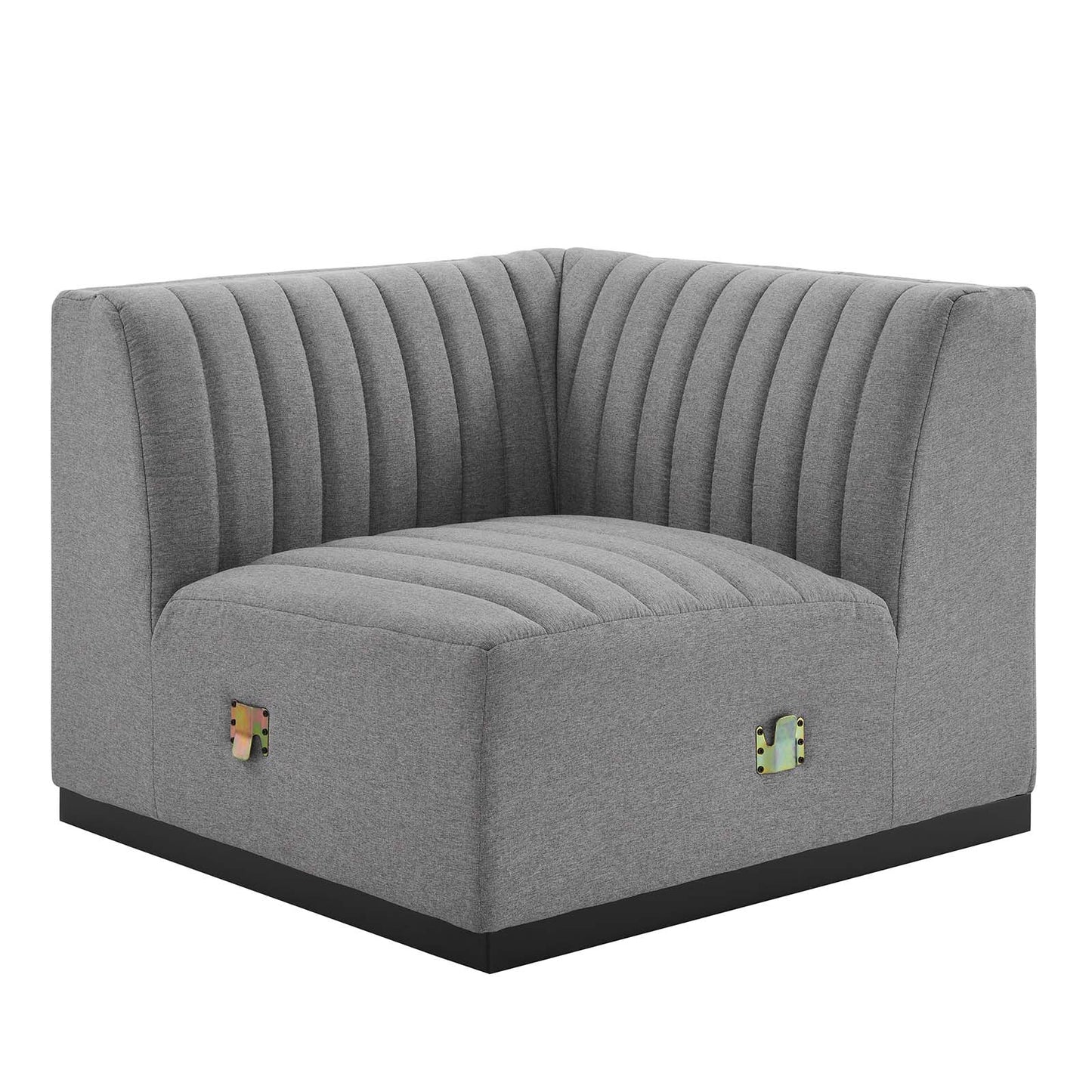 Conjure Channel Tufted Upholstered Fabric Right Corner Chair by Modway