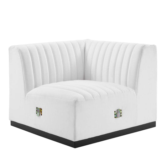 Conjure Channel Tufted Upholstered Fabric Right Corner Chair by Modway