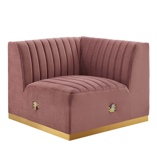 Conjure Channel Tufted Performance Velvet Right Corner Chair by Modway