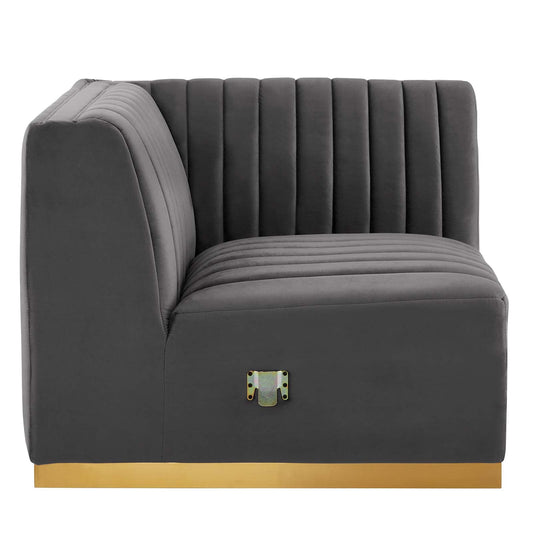 Conjure Channel Tufted Performance Velvet Right Corner Chair by Modway